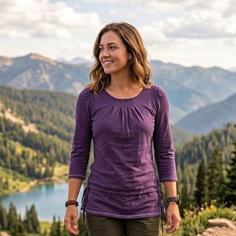 Alo Yoga CoolFit Tunic Top Womens Small Purple Excellent